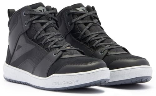 DAINESE Suburb D-WP Shoes, Scarpe Moto Impermeabili Uomo, Nero/Bianco/Grigio Ferro, 42 EU