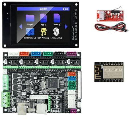MARYS ELLEAY MAKERBASE Motherboard MKS Robin Nano V3 Steuerplatine 3D-Drucker 32-Bit-Controller-Kit TS35 Touchscreen-Display Robin Nano V1.2 (Robin nano V1-kit4)