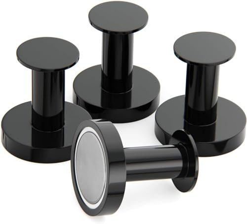 Magnethaken Magnete Stark 40KG Haken für Kleiderstange Set aus 4 Schwarz | Magnethalter Kühlschrankmagnete im Pinnadel-Stil für Spind usw