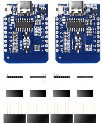2 Stück ESP8266 Type C Entwicklungsboard ESP8266 Mini ESP8266 NodeMCU mit ESP8266-12F WLAN-Modul CH340G