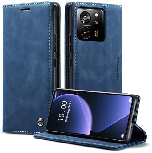 Phernykas Handyhülle für Xiaomi 13T/Xiaomi 13T Pro Hülle, Premium Leder Klapphülle Flip Case mit Standfunktion und Kartenfach Handytasche Hülle für Xiaomi 13T Wallet Case Stoßfeste Schutzhülle, Blau