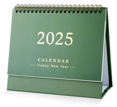 Tischkalender, Tischkalender 2024-2025 19x16cm Akademischer Jahreskalender zum Aufklappen Gültig von Juli 2024 bis Dezember 2025 für Schule Büro und Zuhause (Grün)