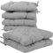 Viste tu hogar Pack 6 Stuhlkissen, 45x45x5 cm, Dreidimensionaler Effekt, Füllung aus 100% Polyester, Ideal für Esszimmer, Terrasse, Wohnzimmer, Farbe Hellgrau