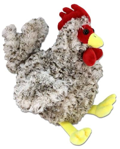 BEMIRO Huhn Kuscheltier – Ca. 28 cm Groß, Mit Kunststoffaugen, Kuschelig Weiche Federn, Mit Schlaufe zum Anhängen, Waschbar bei 30 Grad