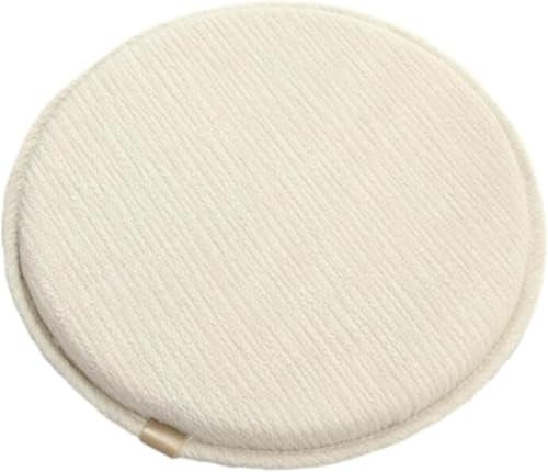 Rundes Sitzkissen mit Bändern – atmungsaktiv, rutschfest, für Barhocker, Tatami-Kissen, Stuhlkissen für Küche, Zuhause, Esszimmer, Büro, Bistro, 33 cm, Beige