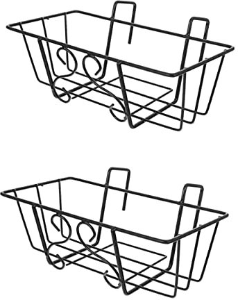 BCOATH 2 Soportes Resistentes para Macetas De Exterior para Balcón Barandilla Y Cestas.