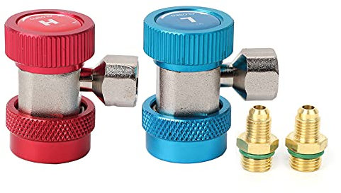 QANYEGN Air Conditioning Quick Connector, AC Replace Connector Automotive Coupler, Low and High Conversion Adapter Fittings for Manifold Gauge Hose