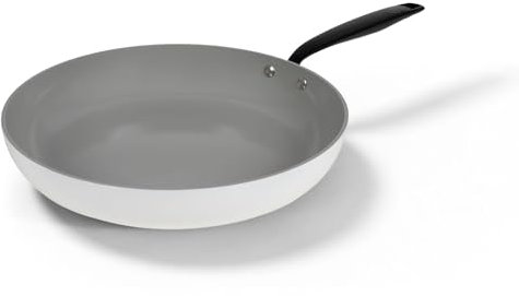 Be Living Essential Bratpfanne Ø 30 cm, Non Stick Keramik Antihaft, Induktion, Geeignet für alle Herdarten, Ohne ptfe und pfoa, Weiß