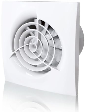 EDE Group Extractor Fan Trio 100 H with Humidity Sensor for 4/100mm Air Ducts White - Bathroom Extractor Fan or Kitchen Extractor Fan