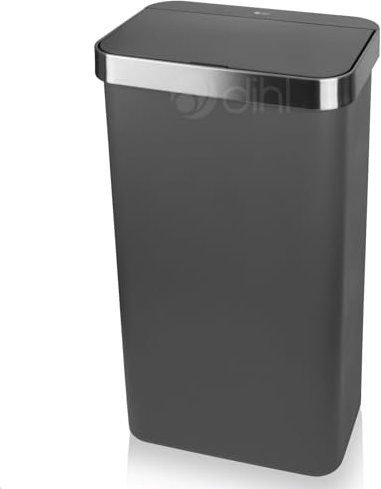 Dihl 50L Automatic Motion Sensor Waste Bin, Battery Operated Infrared Smart Trash Can, Heavy Duty Lightweight Fingerprint Proof Polypropylene, 50 Litre Capacity for Kitchen, Home, Office, Grey