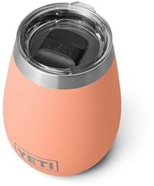 YETI Rambler Wine Tumbler, Vacuum Insulated Stainless Steel Tumbler with Magslider Lid, Lowcountry Peach, 10 oz (296 ml)