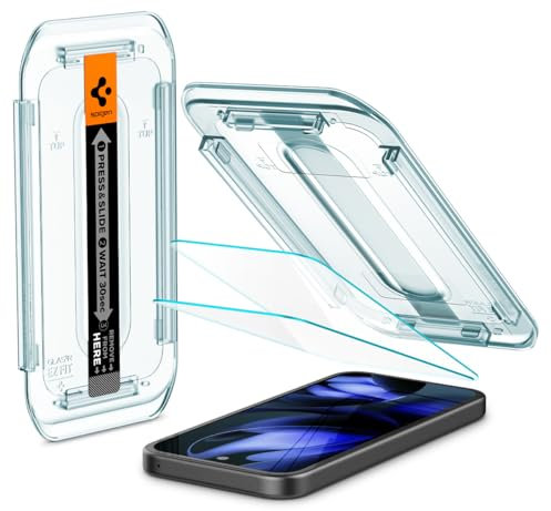 Spigen Glas.tR EZ Fit Schutzfolie kompatibel mit Google Pixel 9a, 2 Stück, Kratzfest, Kristallklar, 9H Härte Folie