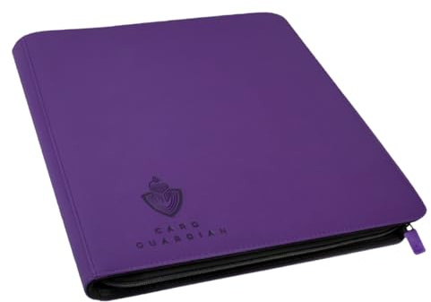 Card Guardian 12 Pocket Card Binder with Zipper, Purple