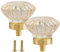 NAHUAA 2Pcs Crystal Cabinet Door Knobs 35x36mm Brass Drawer Knobs Gold Kitchen Cupboards Knob Chrysanthemum Shape Wardrobe Pull Handles for Chest of Drawers with M4 x15 Screws