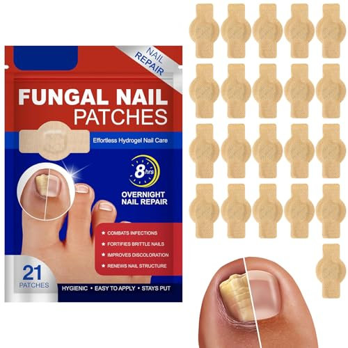 Xumann 8 Hours Fungal Nail Patches, 21 Pcs Multi Purpose Nail Repair Patches for Toenails