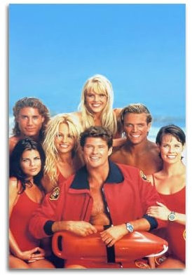 IIWERUW Baywatch Poster auf Leinwand, ästhetisches Cover-Poster, Vintage-Musik und Filme, dekoratives Gemälde für Wohnzimmer, Schlafzimmer, 30 x 45 cm, ungerahmter Stil