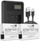 Rapid Revive – LP-E8 Replacement Battery & Charger For Canon EOS 550D 600D 700D | Rebel T3i T2i T4i T5i | Kiss X5 X4 X6i X7i - 2 Pack Rechargeable Li-ion Digital Camera Battery