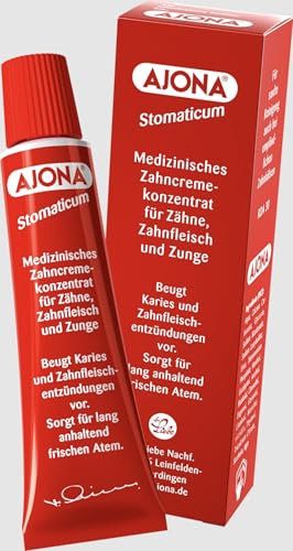Ajona Stomaticum Zahncremekonzentrat 3x 25 ml – Medizinische Zahncreme gegen Karies, Zahnfleischentzündungen & Mundgeruch – Fluoridfrei, hochergiebig Made in Germany