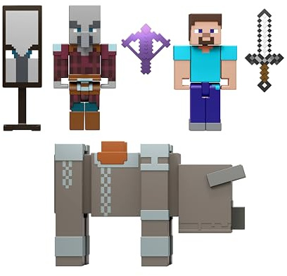 Mattel Minecraft Village Raid Pack avec 3 Figurines et Accessoires