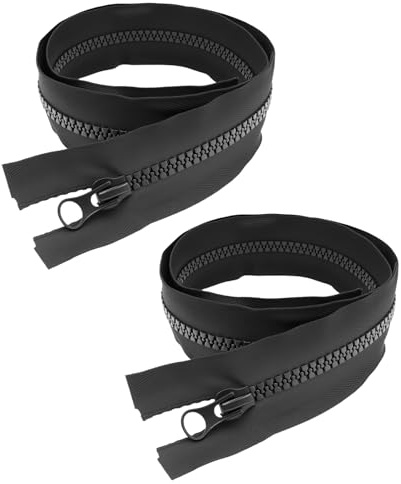 2 Stück Reißverschluss 80cm, Hochwertiger Zipper mit Leichtgängigem Verschluss, Universell Einsetzbar für Kleidung, Taschen, Bettwäsche, schwarz