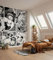 Vinyl Wallpaper Marvel Classic Comic Panel Monochrome - Size 212 x 250 cm, 1 Roll of 4 Panels, Children's Room, Wallpaper, Superheroes