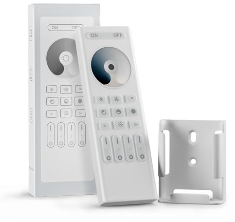SEZO RC01RFW Dimming 2.4G RF Wireless Fernbedienung 4-Zone Group Control | Kompatibel mit WB5 C01W C01RF Helligkeit Einstellbar LED Controller 30M Steuerdistanz (Keine 2PCS AAA Batterien)