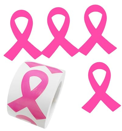 HOODANCOS 320 pièces Autocollants Ruban Rose pour Sensibilisation Au Cancer Du Sein Décorations DIY Femme Rappel Santé Mammaire Fournitures Octobre Lutte Cancer