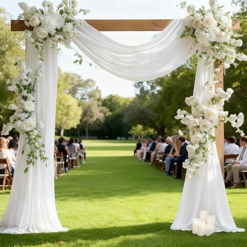 MUNTE Hochzeitsbogen Vorhang, 600 × 76 cm Vorhang Hochzeitsbogen, Polyester Material Traubogen Stoff, Hängend Hochzeitsdekoration, für Hochzeiten, Fotografie