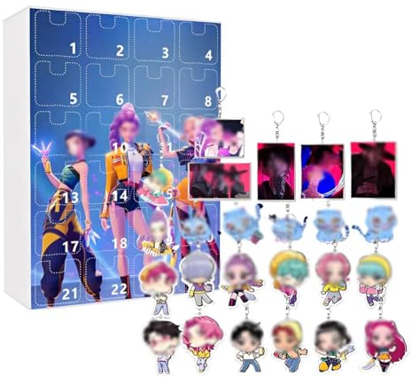 NHPY Anime-Sammlerstück-Set -Fotokarten: Weihnachts Adventskalender Blinder Kasten+24 Karikatur Schlüsselanhänger,Kinder - Fan - Geschenke