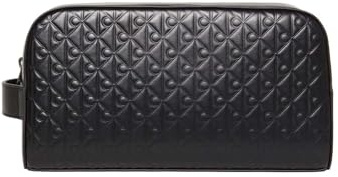 Calvin Klein Trousse de toilette pour femme avec emblème en relief Noir