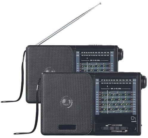 auvisio Weltempfänger-Radios: 2er-Set Analoge 20-Band-Weltempfänger mit FM, MW und 18x KW (analoger Reise-Radio, Mini)