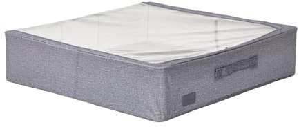 Periea 'Casey' Underbed Storage Boxes with Lids - Foldable, Stackable, and Space-Saving Organiser to Keep Your Space Tidy and Clutter-Free - Navy Denim Effect - Large