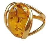 Golden One Ring, verstellbar, baltischer Bernstein, 925er Sterlingsilber, kleines Geschenk