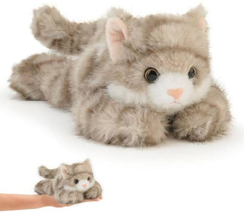 VgxRolq Tanuki Kuscheltier Katze, Handtellergroßes Katze Kuscheltier, Mini Stofftier für Schreibtisch Deko, Weiche Haptik, Leichtes Plüschtier für Erwachsene und Sammler