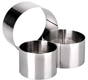 JPF - Kuchenringe - Ausstechformen - Dessertring Rund - Speiseringe - Edelstahl - Set von 3