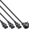 InLine 16657G Netz-Y-Kabel, 1x Schutzkontaktstecker zu 3x Kaltgerätestecker, 1m