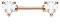 beyoutifulthings Brustwarzen-Piercing ZIRKONIA Herzen Intim-Piercing Brust-Piercing CHIRURGENSTAHL Roségold Clear Stab 1,6mm 12mm