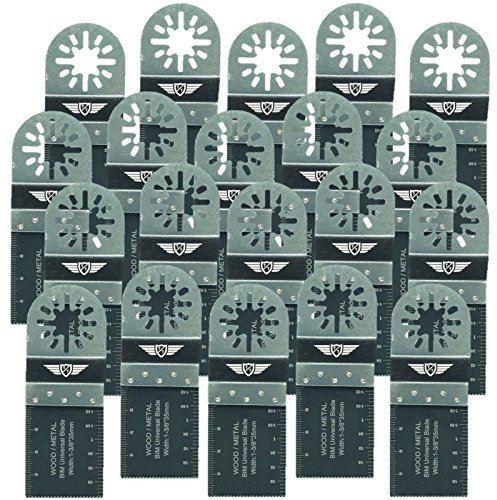 20 x TopsTools 35 mm UN35B_20 Lames de coupe en métal compatibles avec Bosch Fein (non StarLock) Makita Milwaukee Einhell Ergotools Hitachi Parkside Ryobi Worx Workzone Multitool Accessoires
