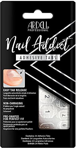 Ardell Adhesive Tabs | Lengüetas Adhesivas para Uñas Postizas| Fácil Liberación de la Lamina| No Perjudicial | Ajuste Perfecto| Láminas - 24 Unidades