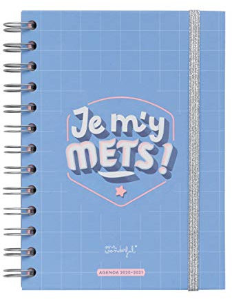 Klassischer Kalender, klein, 2020-2021, Wochenmodell, französische Aufschrift „Je m'y mets !