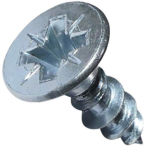 AERZETIX - Lot de 100 - Vis à Bois - Ø4x12mm - en Acier Zingué Métal - Tête Fraisée - à Empreinte Cruciforme Pozidriv - Couleur Argent - C44803