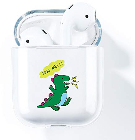 AKABEILA AirPods Hülle Case Cute, Kompatibel mit Apple AirPods Hülle Durchsichtig Silikon AirPods 2 1 Hülle Schutz Zubehör [LED an der Frontseite Sichtbar] Air Pods Hülle Schutzhülle