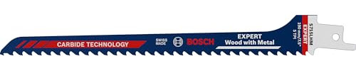 Bosch Professional 1x Hoja de sierra sable Expert `Wood with Metal` S 715 LHM (para Madera con metal duro, Longitud 190 mm, accesorios Sierra sable)