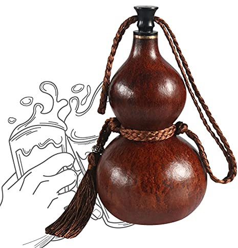 Flacon Hanche De Gourde Naturelle, Bouteille d'eau Portable Extérieure avec Bouchon en Caoutchouc, Anti-Infiltration De Cire d'abeille, Bouteille Vide De Décoration De La Maison,150ml