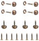INCREWAY Lot de 8 vis de miroir décoratives en laiton de 9 mm, en cuivre poli, tête plate, entraînement croisé, vis à bois pour miroirs, tables basses, panneaux de bain, armoires, meubles en verre