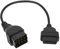 Dioche Câble OBD2 Noir 12 Broches vers 16 Broches OBD2 Adaptateur OBDII Accessoires de Voiture pour ABS