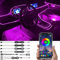 TABEN Auto Umgebungsbeleuchtung Kit 5 m Glasfaser 64 Farben Bluetooth APP-Steuerung USB Auto Fußraum Atmosphärenlicht, DIY 16 Millionen RGB Mehrfarbig Soun Musik Sync Auto Innenbeleuchtung DC 12 V