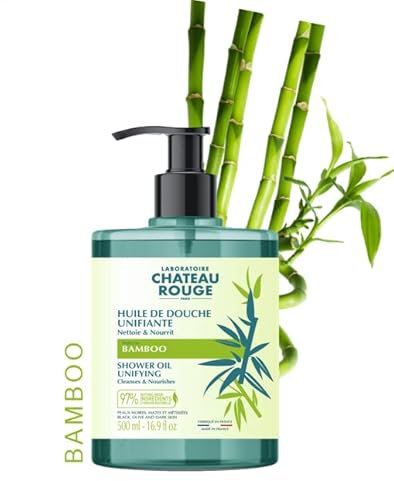 LABORATOIRE CHÂTEAU ROUGE - Huile de Douche Unifiante - Hydrate, Nourrit et Éclaire le Teint - Bambou - 500ml
