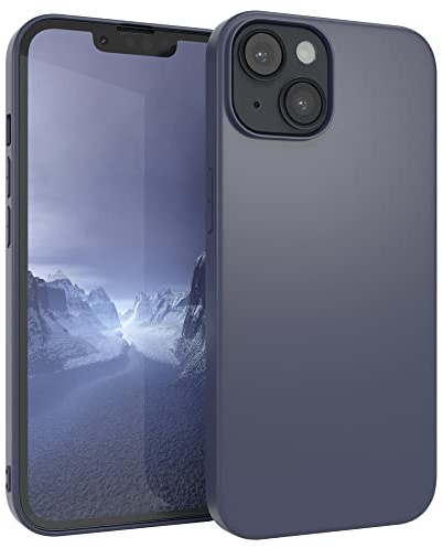 EAZY CASE Handyhülle Silikon mit Kameraschutz kompatibel mit iPhone 14 in Navy Blau, Ultra dünn, Slimcover, Silikonhülle, Hülle, Softcase, Backcover