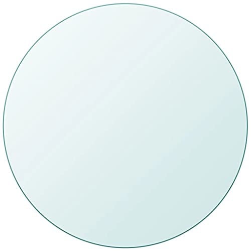 homiuse Dessus De Table Ronde En Verre Trempé 700 mm Plateau De Table En Verre Trempé Plateau Verre Rond IdéAl Pour Les Tables à Manger Les Tables Basses Les Tables De Jardin Durable Transparent
